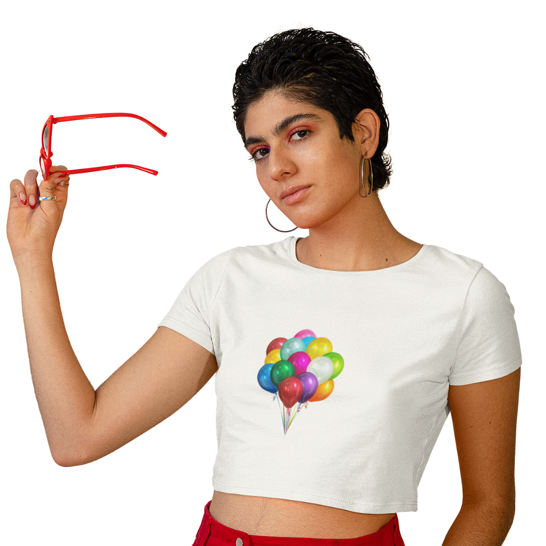 Cropped Feminino – Balões Coloridos - Imagem 2