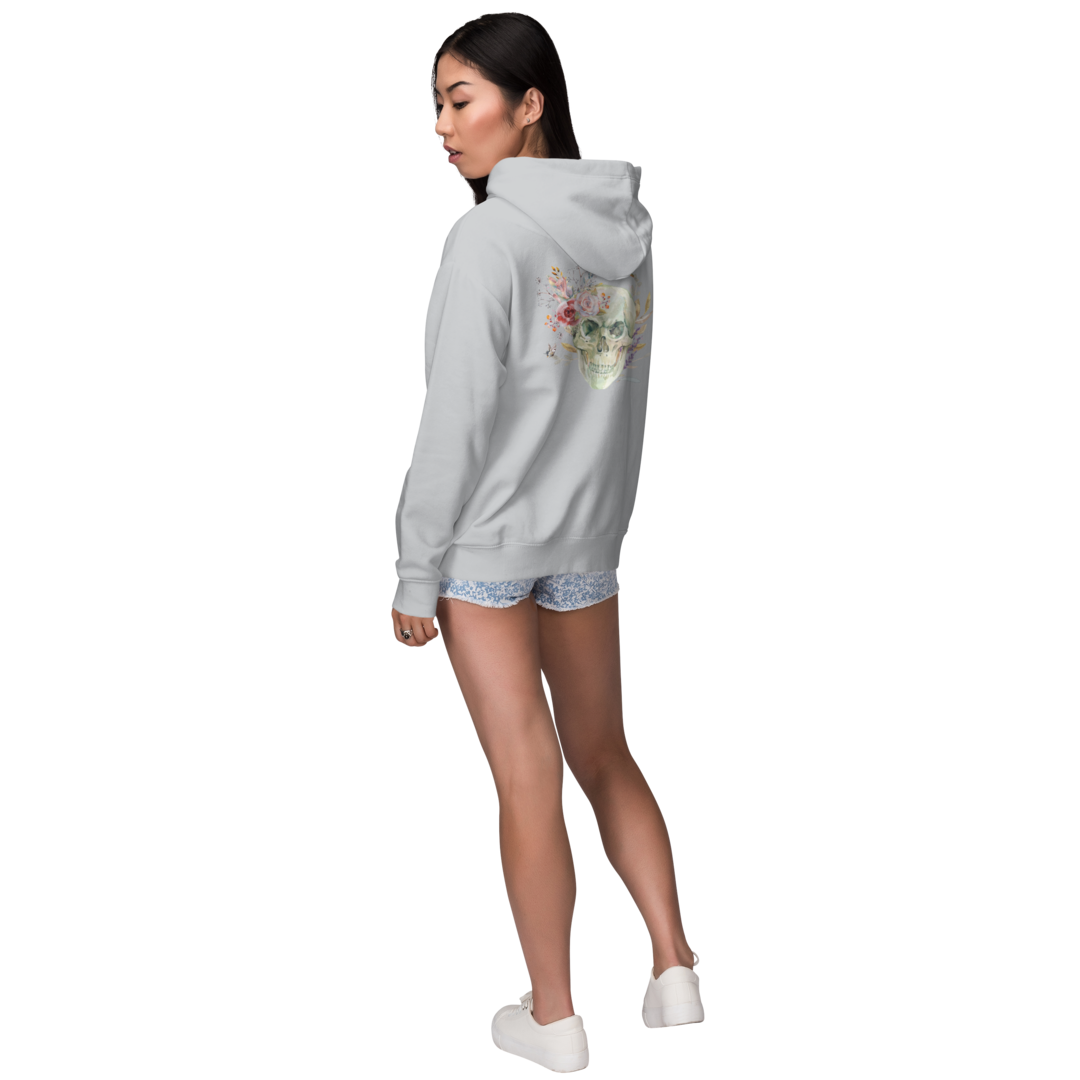 Moletom com Zíper Feminino - Edição Caveira com Rosas - Imagem 3