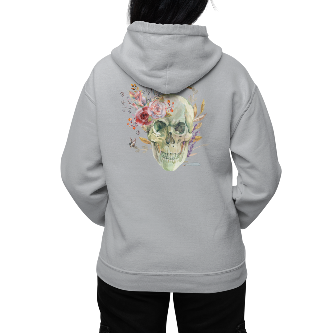 Moletom com Zíper Feminino - Edição Caveira com Rosas - Imagem 4