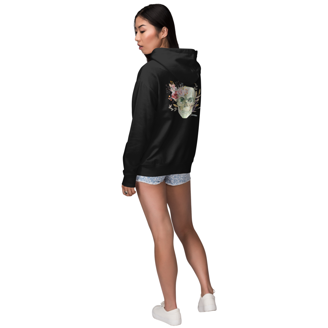 Moletom com Zíper Feminino - Edição Caveira com Rosas - Imagem 5