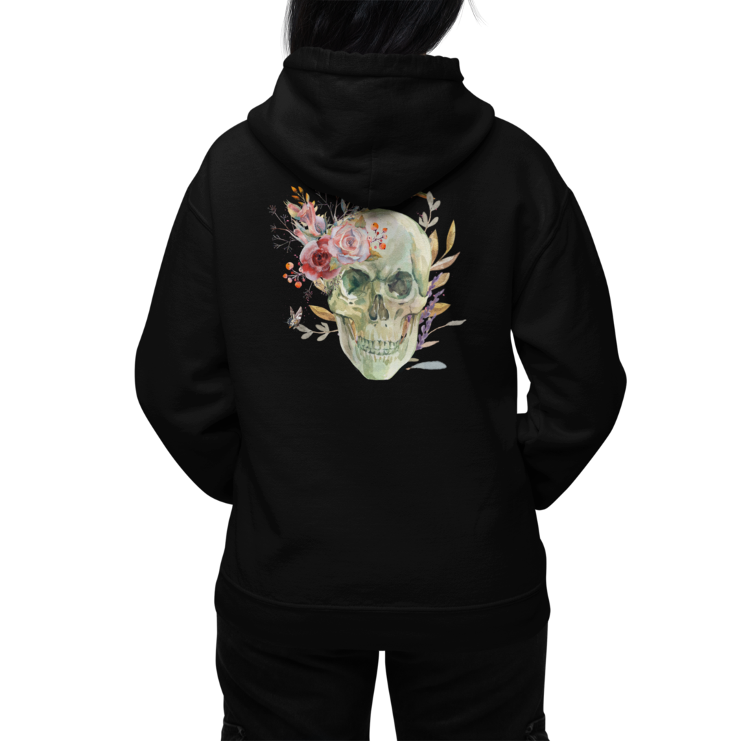 Moletom com Zíper Feminino - Edição Caveira com Rosas - Imagem 6